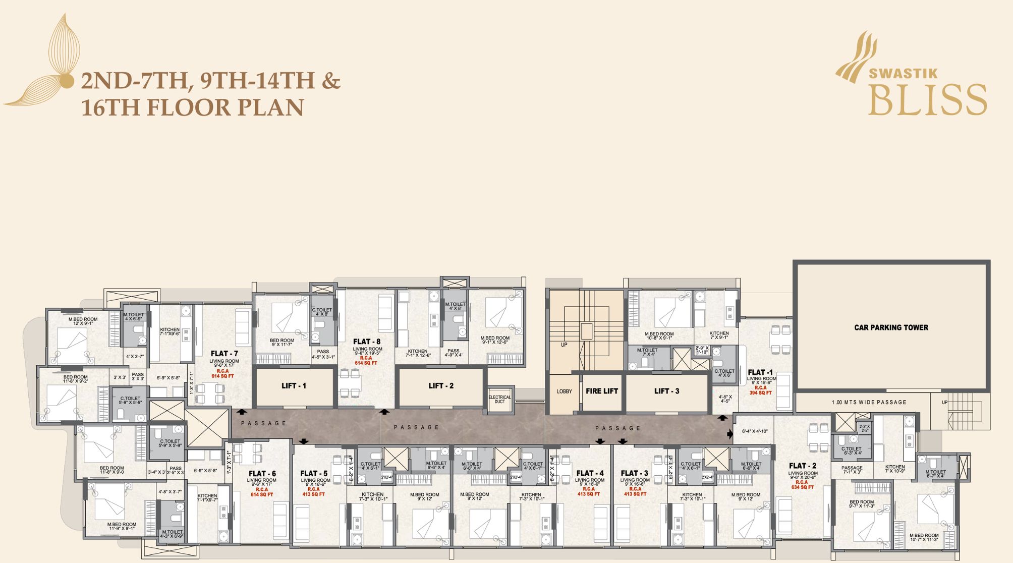 Swastik-Bliss-Typical-Floor-Plan-2nd-7th-9th-14th-and-16th-Floor